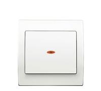 Va et Vient Lumineux Blanc Delta Iris + Plaque basic Blanc