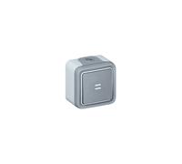 Va-et-vient lumineux Plexo complet IP55 saillie 10AX 250V - gris
