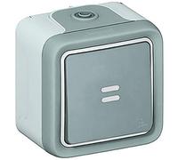 Va-et-vient lumineux Plexo complet IP55 saillie 10AX 250V - gris