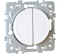 Va-et-vient lumineux + va-et-vient Square 1 poste - 10AX - 250V - Blanc