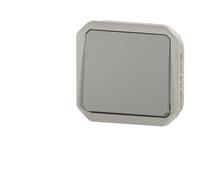 Interrupteur ou va-et-vient étanche Plexo 10AX 250V~ IP55 IK08 avec enjoliveur finition gris - 069511L - Legrand
