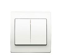 Va et Vient + Poussoir Blanc Delta Iris + Plaque basic Blanc