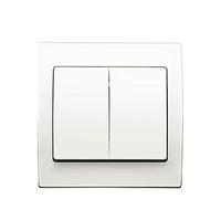 Va et Vient + Poussoir Blanc Delta Iris + Plaque basic Blanc