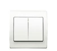 Va et Vient + Poussoir Blanc Delta Iris + Plaque basic Blanc