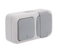 VIKO Va et vient + prise 2P+T étanche gris