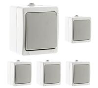 Va-et-vient simple Gris Clair IP54 - Akya (Lot de 5)