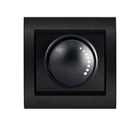 Va et Vient Variateur 500W Anthracite Delta Iris + Plaque Métal texturé Alu Noir