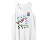 Va faire voler un cerf-volant ! Cerf-volant mignon et joyeux en forme de licorne Débardeur