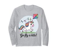 Va faire voler un cerf-volant ! Cerf-volant mignon et joyeux en forme de licorne Manche Longue