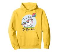 Va faire voler un cerf-volant ! Cerf-volant mignon et joyeux en forme de licorne Sweat à Capuche
