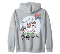 Va faire voler un cerf-volant ! Cerf-volant mignon et joyeux en forme de licorne Sweat à Capuche