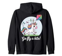 Va faire voler un cerf-volant ! Cerf-volant mignon et joyeux en forme de licorne Sweat à Capuche