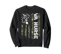 VA Nurse Camouflage Drapeau Américain Patriotique Infirmière Semaine 2025 Sweatshirt