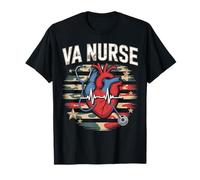 VA Nurse Camouflage Drapeau américain Patriotique Semaine infirmière T-Shirt