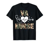 VA Nurse Camouflage Drapeau américain Patriotique Semaine infirmière T-Shirt
