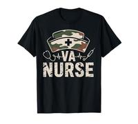 VA Nurse Camouflage Drapeau américain Patriotique Semaine infirmière T-Shirt
