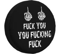 Va Te Faire Foutre, Putain De Merde Couverture De Roue De Secours Résistant À La Saleté Housse pour Roue Pneu Durable Housse Pneu De Rechange Universelle pour Trailerrv Auto Remorque Camion 16inch