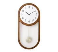 vA5cM7rK horloges suspendues Vintage Wooden Swinging Wall Clock, Silent for Home Use Battery Power