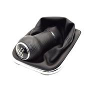 VAAKLM Couvercle Pommeau Compatible Avec Jetta 1999 2000 2001 2002 2003 2004 2005 En PU Noir Pommeau Levier Vitesse Manuel À 5 vitesses