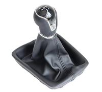 VAAKLM Couvercle Pommeau Compatible Avec Seat 2012 2013 2014 2015 2016 2017 Style Voiture Avec Soufflet En PU Pommeau De Levier De Vitesse 5/6 Vitesses