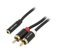 VAB-R01-B100 Câble Jack 35mm Femelle RCA Mâle x2 1m Noir VENTION