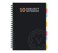 Vabe Uk Carnet De Notes A4 Avec 10 Intercalaires ¿ 300 Pages Lignées A4 À Spirale (150 Feuilles) ¿ Bloc D'écriture 100 G/M² ¿ Grand Bloc-Notes Ligné A4 Avec Couverture Laminée Mate Épaisse (Lot De 1,
