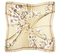 vabovin Foulard carré en satin imitation soie pour femme 88,9 cm, 028 Fleurs dorées, 35''x35''