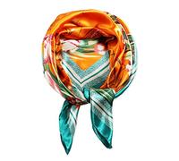 vabovin Foulard carré en satin imitation soie pour femme 88,9 cm, 99-131 Tulipes Fond Orange