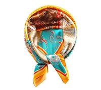 vabovin Foulard carré en satin imitation soie pour femme 88,9 cm, Motif cachemire bleu orange 99-130