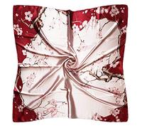 vabovin Foulard de tête carré en satin pour femme, 88,9 cm, pour dormir, 42- Fleur de prunier rose pâle, 35''x35''