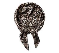 vabovin Foulard de tête en satin imprimé pour femme - Accessoire de mode - 89 cm - Carré, 031 Léopard, 35'' x 35''
