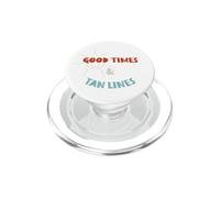Vacances à la Plage avec des Amis, Bons Moments et Lignes de Bronzage PopSockets PopGrip pour MagSafe