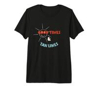 Vacances à la Plage avec des Amis, Bons Moments et Lignes de Bronzage T-Shirt Haut de Gamme