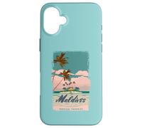 Vacances à la Plage dans Un Paradis Tropical Vintage aux Maldives Coque pour iPhone 16 Plus