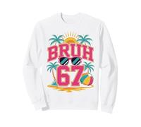Vacances à la Plage rétro Hot Pink 67 Bruh Cute Girls Six Seven Sweatshirt