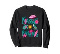 Vacances à la Plage Tropicale à Nassau, aux Bahamas, Design insulaire rétro Sweatshirt