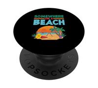 Vacances à la Plage, Vacances d'été Quelque Part sur Une Plage PopSockets PopGrip Adhésif