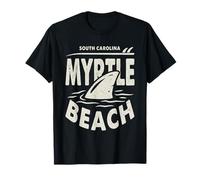 Vacances avec aileron de Requin et Planche de Surf à Myrtle Beach en Caroline du Sud T-Shirt