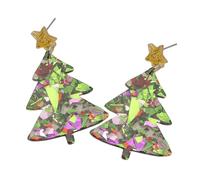 Vacances Boucles d'oreilles en acrylique avec pompons Motif Thème de Noël Boucles d'oreilles élégantes Unique Noël Pour fête Déclaration Boucles d'oreilles, taille unique, comme décrit