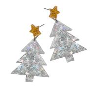 Vacances Boucles d'oreilles en acrylique avec pompons Motif Thème de Noël Boucles d'oreilles élégantes Unique Noël Pour fête Déclaration Boucles d'oreilles, taille unique, comme décrit