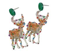 Vacances Boucles d'oreilles en acrylique avec pompons Motif Thème de Noël Boucles d'oreilles élégantes Unique Noël Pour fête Déclaration Boucles d'oreilles, taille unique, comme décrit