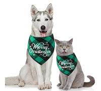 Vacances Chien écharpe Plaid Thanksgiving Automne Chien Bandana écharpe Triangles Bavoir carrés écharpe Cadeau Ensemble Accessoires pour Animaux de Compagnie (Red f, One Size)
