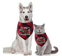 Vacances Chien écharpe Plaid Thanksgiving Automne Chien Bandana écharpe Triangles Bavoir carrés écharpe Cadeau Ensemble Accessoires pour Animaux de Compagnie (Red d, One Size)