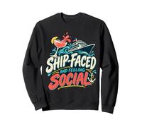 Vacances de croisière Amusantes et sociales Face au Bateau Sweatshirt