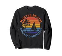 Vacances d'été à Myrtle Beach, Caroline du Sud, Coucher de Soleil rétro Sweatshirt