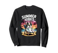 Vacances D'été Amusantes Avec Un Bouledogue Français Sur La Sweatshirt