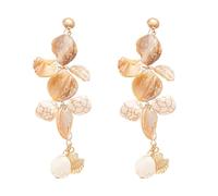 Vacances D'été Plage Accessoires Vibe Niche Design Haut De Gamme Tempérament Oreille Pièces De Conque Coquille D'or Avec Des Aiguilles D'argent Océan Style Longues Boucles D'oreilles Pour Femmes