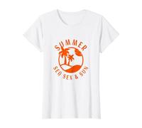 Vacances d'été Soleil Plage Vintage Sea Sex & Sun Effect T-Shirt Graphique avec Valeur