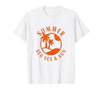 Vacances d'été Soleil Plage Vintage Sea Sex & Sun Effect T-Shirt Graphique avec Valeur