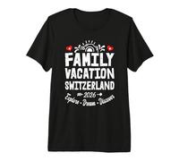 Vacances en Famille Suisse 2026 Équipe de Voyages T-Shirt Haut de Gamme